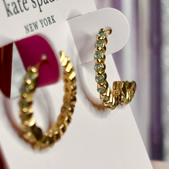 Kate Spade ♠️ FULL CIRCLE Gold Textured Hoop Earrings - Picture 2 of 11